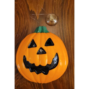 Vintage Light-Up Flicker 6" Pumpkin Blow Mold Halloween Easter Unlimited Suction